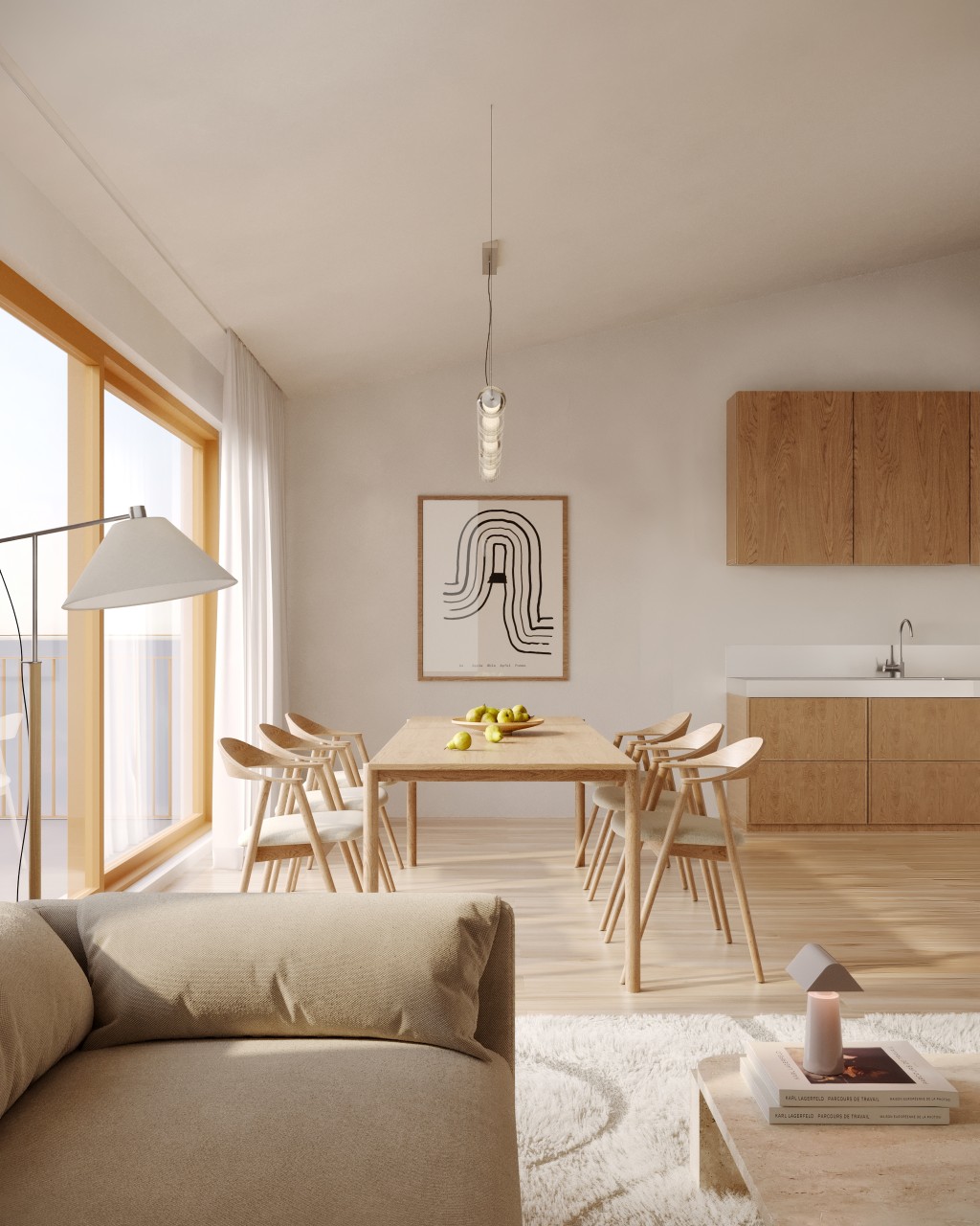 Eetkamer nieuwbouwappartement in Sint-Truiden.