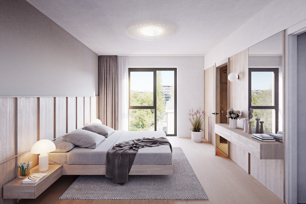 Slaapkamer nieuwbouwappartement Sint-Truiden.